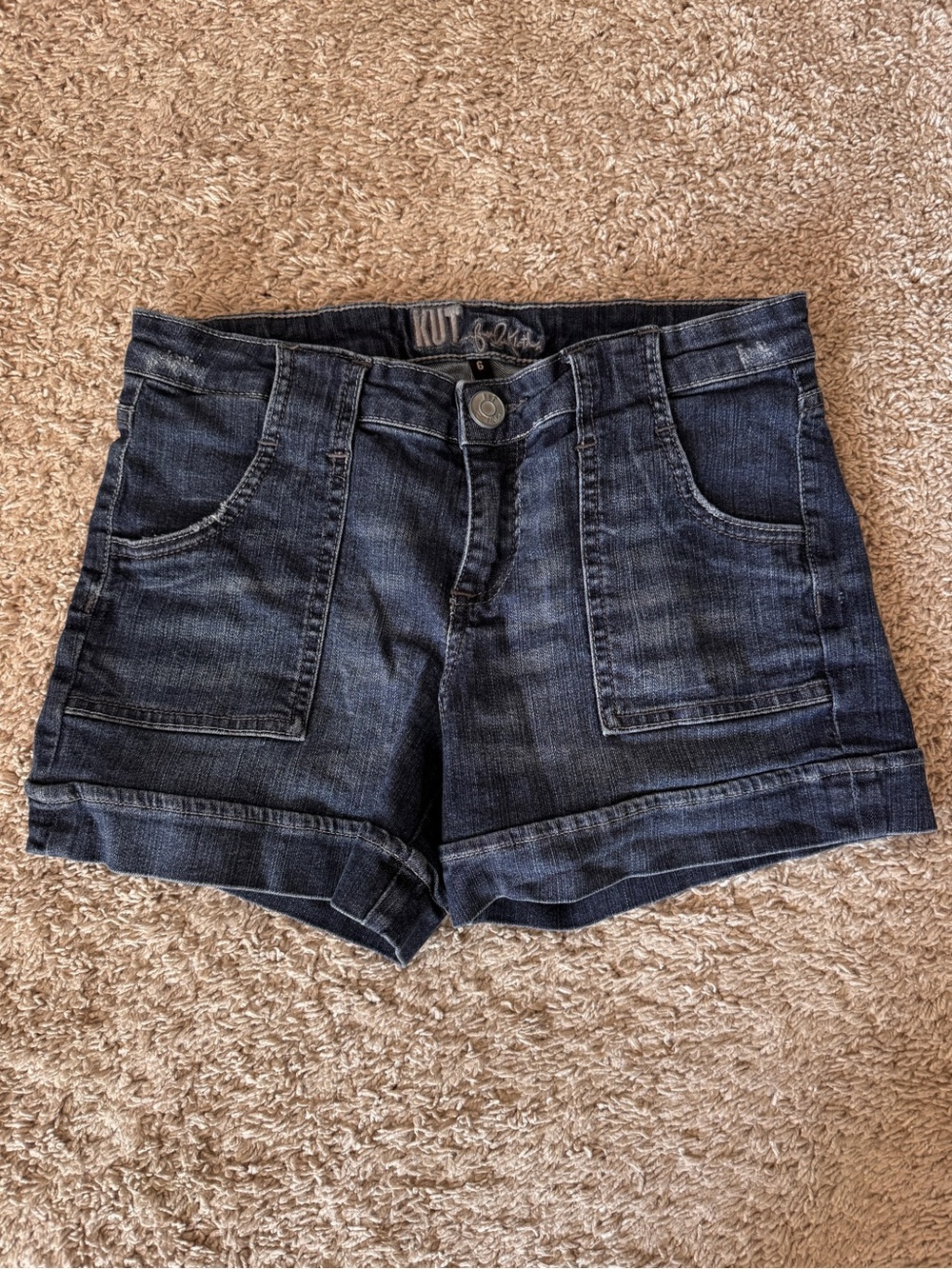 Kut from the Kloth Dark Blue Cuffed Denim Shorts (fits like a 4)